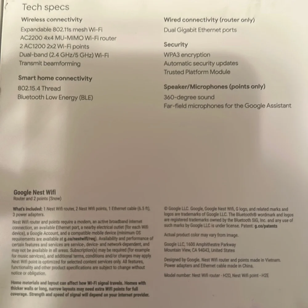Google Nest Wifi- Router and 2 points